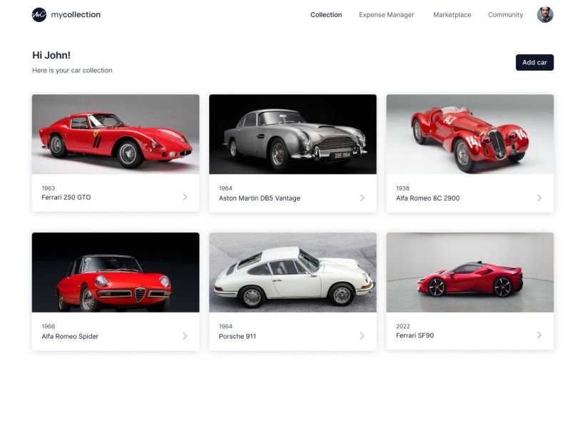 MyCollection – digitaler Assistent für Oldtimer - und Sportwagensammler  project